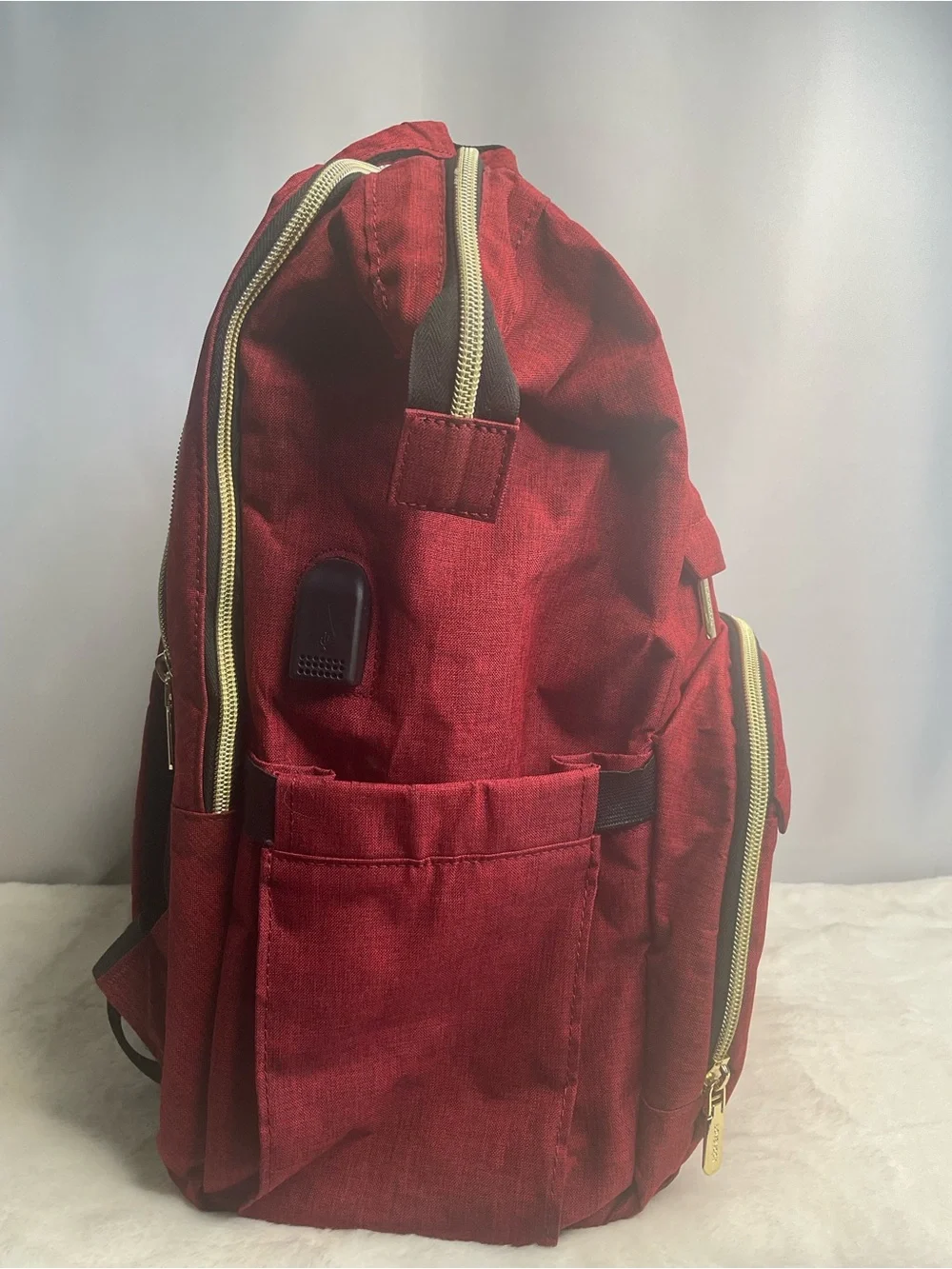 LOVEVOOK Red Travel / Diaper Backpack – Multi-Compartment Laptop & Mom Bag